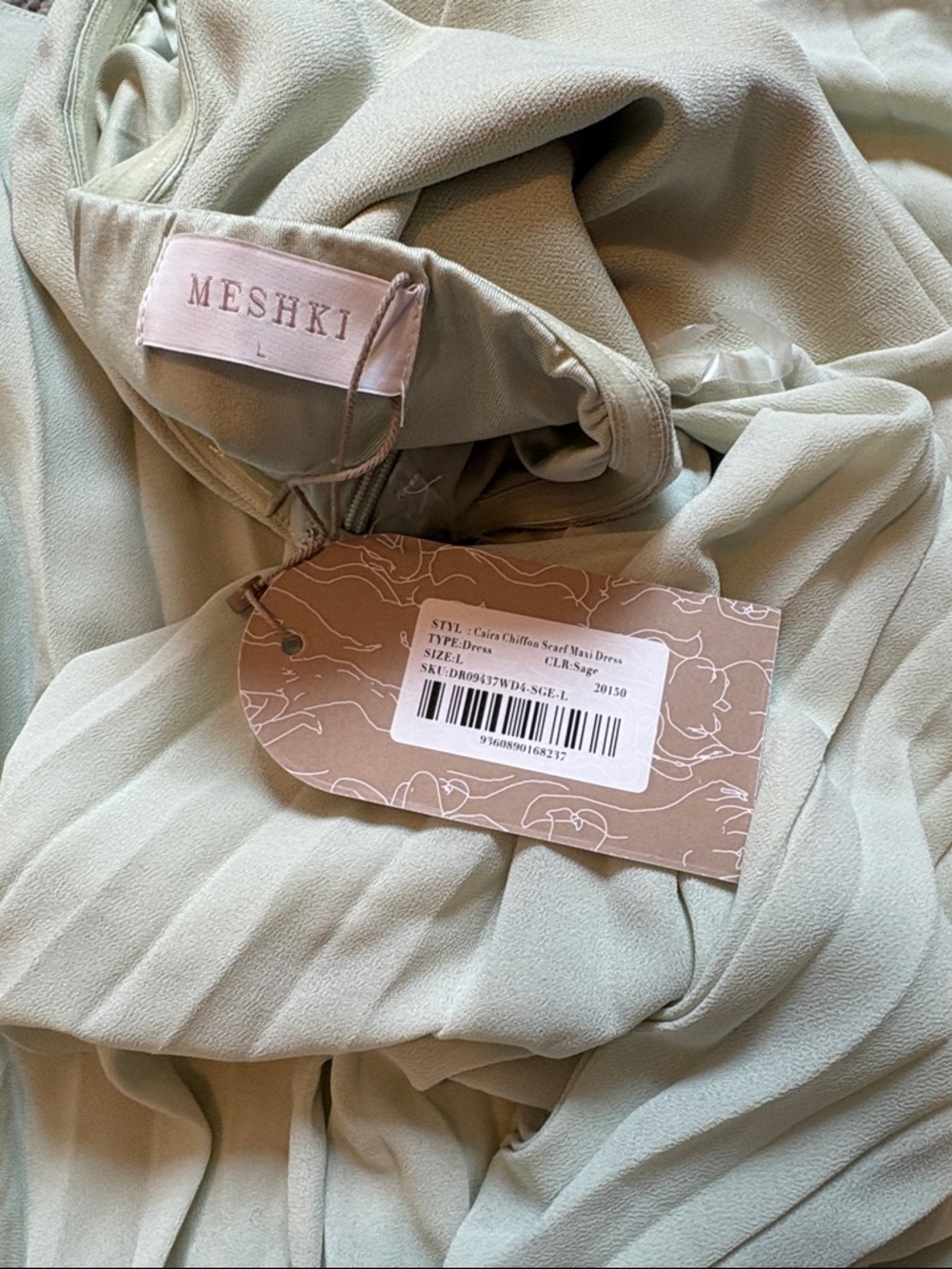 Meshki Strapless Pleated Maxi Dress in Sage - Picture 5 of 5